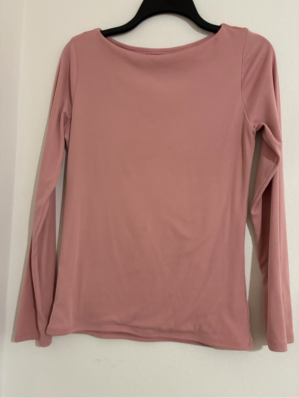 Classic Scoop Neck Long Sleeve Top - Dusty Rose